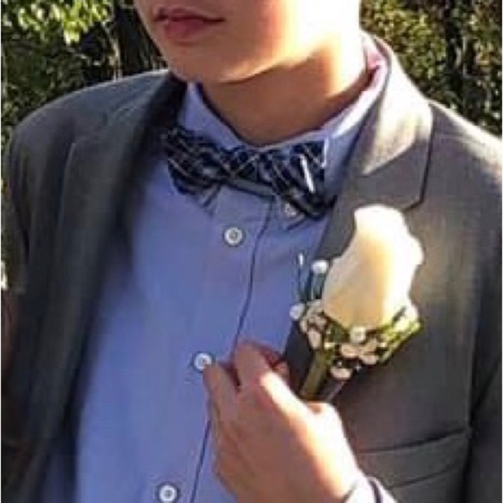 Chaps Dress Shirt: Youth size L 14-16 and blue bow tie.